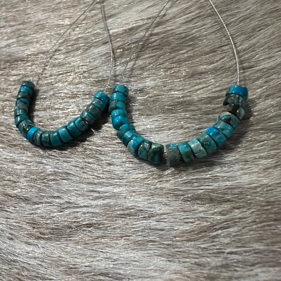 Turquoise Beaded Drop Earrings - Picture 3 of 3